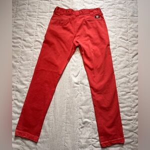 DICKIES Mens Slim Skinny Casual Trousers Pants Burnt  Red Cotton Men’s 36x32